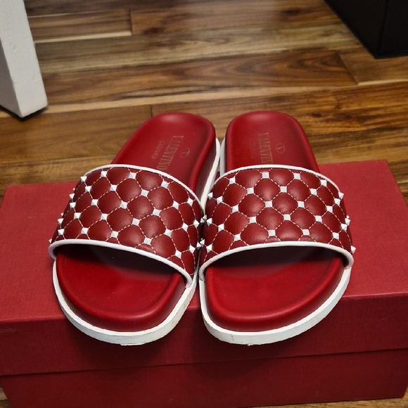 Valentino Garavani Shoes - Valentino Red Slide Sandals Size 35
